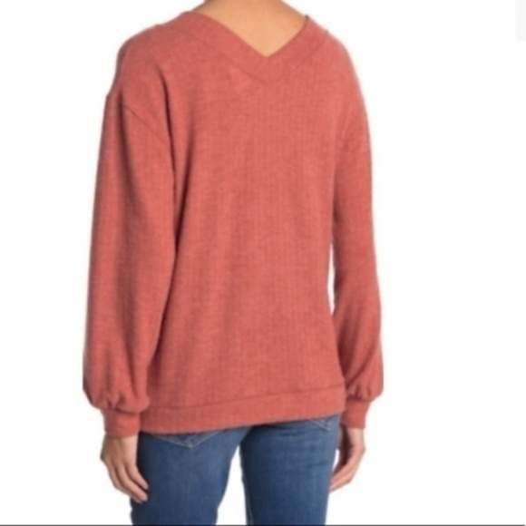 Nordstrom PST by Project Social T V- Neck Knit Sweater Heather Chilli Women's XS - Picture 1 of 9